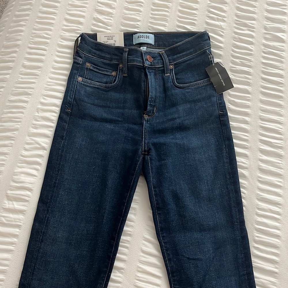 Agolde dark wash skinny jeans